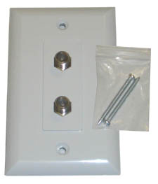 Wall Plate for RG6 (TV) Double with Nails